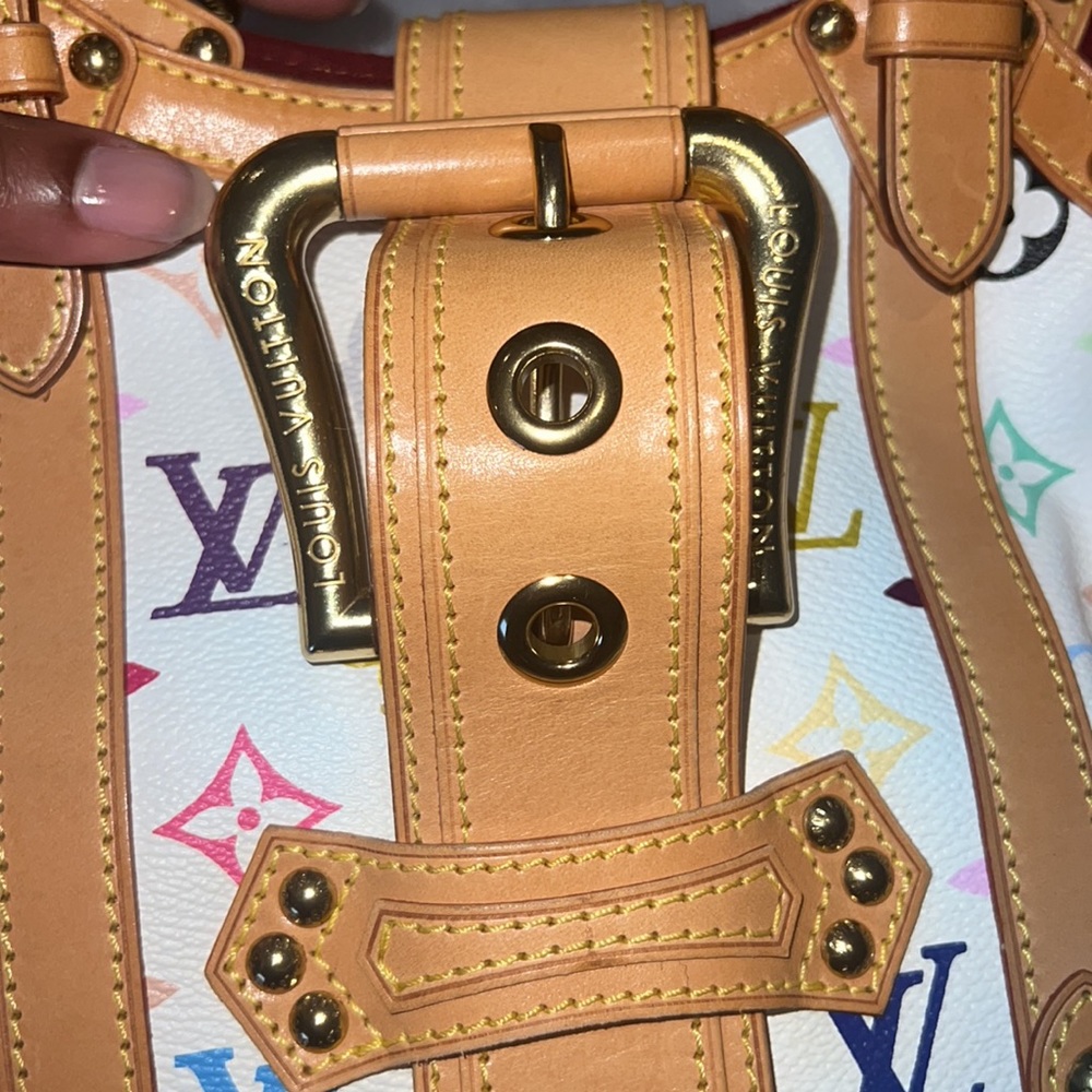 SOLD - Louis Vuitton white multicolor collectors series with gold trim - Picture 9 of 11